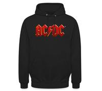 Spreadshirt AC/DC Klassisches Logo Mit Blitz Unisex Hoodie, M, Schwarz