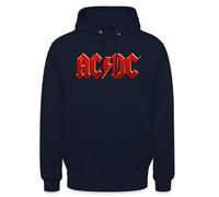 Spreadshirt AC/DC Klassisches Logo Mit Blitz Unisex Hoodie, XL, Navy