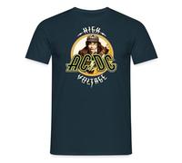 Spreadshirt AC/DC Logo High Voltage Angus Young Männer T-Shirt, 3XL, Navy