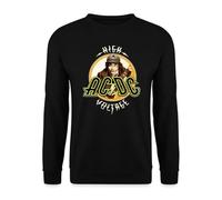Spreadshirt AC/DC Logo High Voltage Angus Young Unisex Pullover, L, Schwarz
