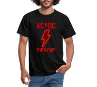 Spreadshirt AC/DC Power Up Tour Logo PWR/UP Mit Backprint Männer T-Shirt, XL, Schwarz