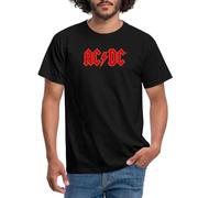 Spreadshirt AC/DC Rotes Logo Mit Blitz Männer T-Shirt, L, Schwarz