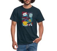 Spreadshirt Adventure Time Mit Finn Und Jake Comic Felder Männer T-Shirt, M, Navy