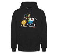 Spreadshirt Adventure Time Mit Finn Und Jake Unterwegs Unisex Hoodie, S, Schwarz