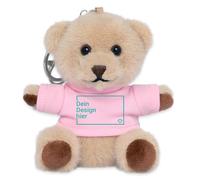 Spreadshirt Anhänger Plüsch Teddy Personalisiert Kuscheltier Schlüsselanhänger, One size, Rosa