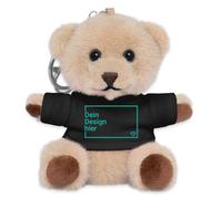 Spreadshirt Anhänger Plüsch Teddy Personalisiert Kuscheltier Schlüsselanhänger, One size, Schwarz