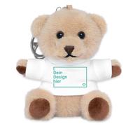 Spreadshirt Anhänger Plüsch Teddy Personalisiert Kuscheltier Schlüsselanhänger, One size, Weiß