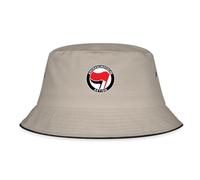 Spreadshirt Antifaschistische Aktion Logo Flaggen Gegen Rechts Fischerhut, S/M (Caps), Khaki/Schwarz