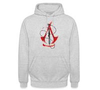 Spreadshirt Assassin's Creed Shadows Rotes Logo Unisex Hoodie, M, Hellgrau meliert