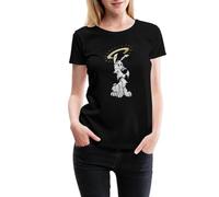Spreadshirt Asterix & Obelix Idefix Mit Heiligenschein Frauen Premium T-Shirt, L, Schwarz
