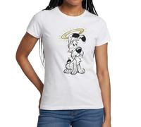 Spreadshirt Asterix & Obelix Idefix Mit Heiligenschein Frauen T-Shirt, L, Weiß