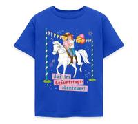 Spreadshirt Bibi & Tina Auf Ins Geburtstagsabenteuer Geburtstag Kinder T-Shirt, 110/116 (5-6 Jahre), Royalblau