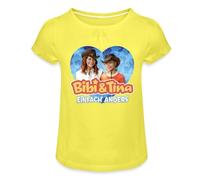 Spreadshirt Bibi & Tina Einfach Anders Freundinnen Herz Mädchen T-Shirt Twist, 12 Jahre, Gelb