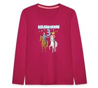 Spreadshirt Bibi & Tina Geburtstag Ich Bin Schon DREI Kinder Premium Langarmshirt, 98/104 (2 Jahre), Dunkles Pink