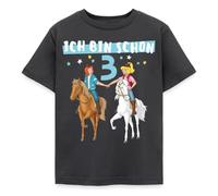 Spreadshirt Bibi & Tina Geburtstag Ich Bin Schon DREI Kinder T-Shirt, 110/116 (5-6 Jahre), Dunkelgrau