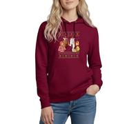 Spreadshirt Bibi und Tina Amadeus Sabrina Weihnachts-Design Damen Hoodie, S, Bordeaux
