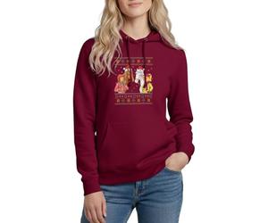 Spreadshirt Bibi und Tina Amadeus Sabrina Weihnachts-Design Damen Hoodie, XL, Bordeaux