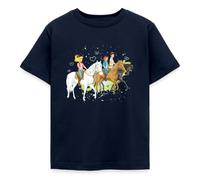 Spreadshirt Bibi Und Tina Ausritt Mit Alexander Falkenstein Kinder T-Shirt, 110/116 (5-6 Jahre), Navy