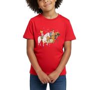 Spreadshirt Bibi Und Tina Ausritt Mit Alexander Falkenstein Kinder T-Shirt, 122/128 (7-8 Jahre), Rot