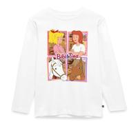 Spreadshirt Bibi Und Tina Mit Amadeus Und Sabrina Kachelmotiv Kinder Premium Langarmshirt, 122/128 (6 Jahre), Weiß