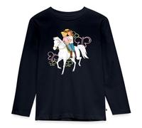 Spreadshirt Bibi Und Tina Reiten Auf Stute Sabrina Kinder Premium Langarmshirt, 122/128 (6 Jahre), Navy