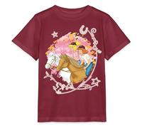 Spreadshirt Bibi Und Tina Wettreiten Im Wald Kinder Basic T-Shirt, 110/116 (5-6 Jahre), Burgunderrot