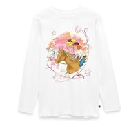 Spreadshirt Bibi Und Tina Wettreiten Im Wald Kinder Premium Langarmshirt, 122/128 (6 Jahre), Weiß