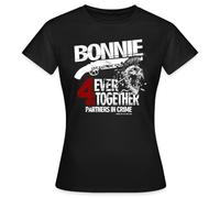 Spreadshirt Bonnie & Clyde Kostüm Partnerlook Partneroutfit Pärchen Bonnie Frauen T-Shirt, XL, Schwarz