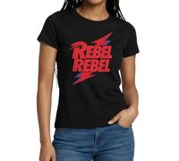 Spreadshirt David Bowie Rebel Rebel Mit Blitz Frauen T-Shirt, S, Schwarz