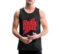 Spreadshirt David Bowie Rebel Rebel Mit Blitz Männer Premium Tank Top, S, Anthrazit