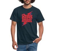 Spreadshirt David Bowie Rebel Rebel Mit Blitz Männer T-Shirt, 4XL, Navy