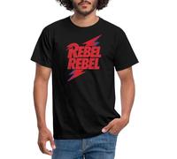 Spreadshirt David Bowie Rebel Rebel Mit Blitz Männer T-Shirt, XL, Schwarz