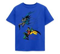 Spreadshirt DC Comics Batman and Robin Kinder T-Shirt, 122/128 (7-8 Jahre), Royalblau