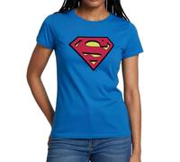 Spreadshirt DC Comics Superman Logo Original Karneval Frauen T-Shirt, S, Royalblau