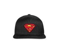 Spreadshirt DC Comics Superman Logo Used Look Karneval Snapback Cap, One Size, Schwarz/Schwarz