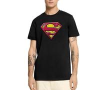 Spreadshirt DC Comics Superman Logo Used Look Punkte Style Männer Premium T-Shirt, 5XL, Schwarz