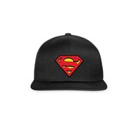 Spreadshirt DC Comics Superman Logo Used Look Snapback Cap, One Size, Schwarz/Schwarz