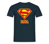 Spreadshirt DC Comics Superman Papa Superpapa Männer T-Shirt, M, Navy