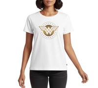 Spreadshirt DC Comics Wonder Woman Logo Mit Sternchen Frauen Premium T-Shirt, L, Weiß