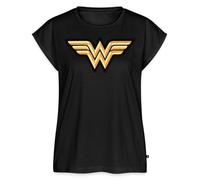 Spreadshirt DC Comics Wonder Woman Logo Original Frauen Casual T-Shirt, XL, Schwarz