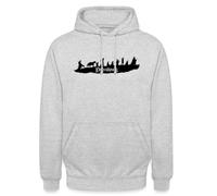 Spreadshirt Der Herr Der Ringe Logo, Gandalf Und Die Gefährten Unisex Hoodie, M, Hellgrau meliert