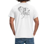 Spreadshirt Der Herr Der Ringe Rückenprint Mittelerde-Karte Männer T-Shirt, XL, Weiß