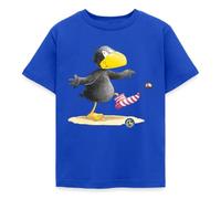 Spreadshirt Der kleine Rabe Socke Kastanie Kinder T-Shirt, 122/128 (7-8 Jahre), Royalblau