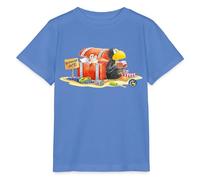 Spreadshirt Der kleine Rabe Socke Schmackofatz Kinder Basic T-Shirt, 98/104 (3-4 Jahre), Blau