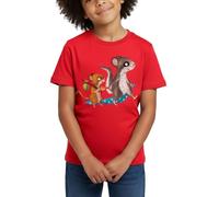 Spreadshirt Der Kleine Siebenschläfer Unterwegs Mit Der Maus Kinder T-Shirt, 122/128 (7-8 Jahre), Rot