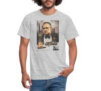 Spreadshirt Der Pate The Godfather Don Corleone Mafia Boss Mafia Film Männer T-Shirt, L, Grau meliert
