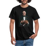Spreadshirt Der Pate The Godfather Don Corleone Mit Katze Mafia Film Männer T-Shirt, 3XL, Schwarz