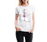 Spreadshirt Diddl Diddlmaus Coole Pose Frauen Premium T-Shirt, XL, Weiß