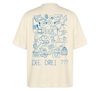 Spreadshirt Die DREI Fragezeichen Vierte Detektivin Ermittler-Set Oversize Unisex T-Shirt, S, Natur