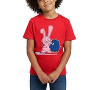 Spreadshirt Die Sendung Mit Der Maus Kleiner Elefant Und Hase Kinder T-Shirt, 122/128 (7-8 Jahre), Rot
